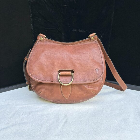 Frye Cognac Leather Lucy Crossbody Bag - NWOT - Picture 3 of 8